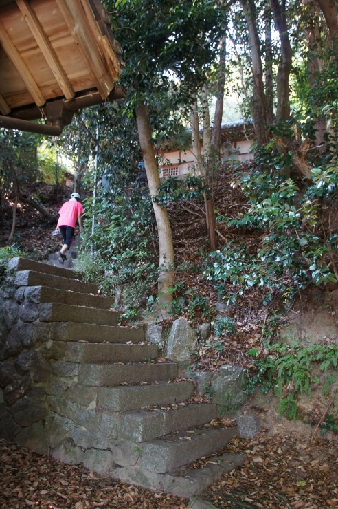 今年のコース：こんなレトロな階段も！